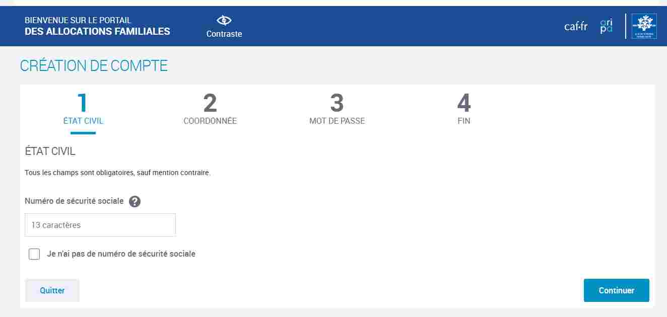 Numero allocataire caf